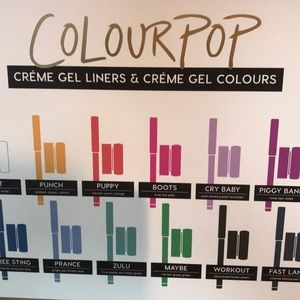 Colourpop gel liners & cream gel colors set